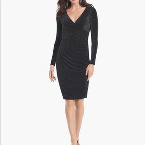 White House Black Market LS V-neck Long Dress